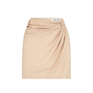 Emelia Draped Twist-Front Mini Skirt