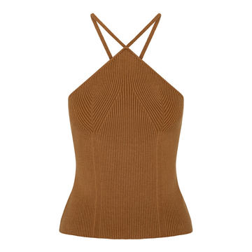 Solange Ribbed-Knit Halter Top