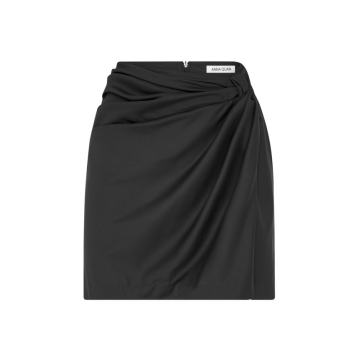 Emelia Draped Twist-Front Mini Skirt