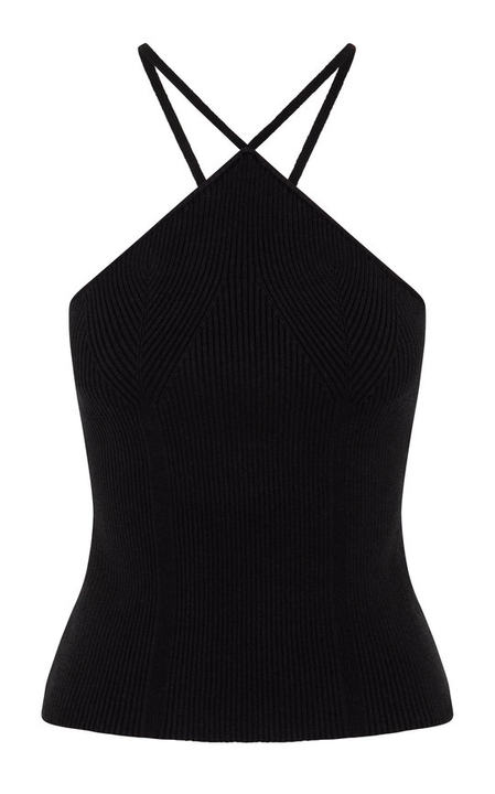 Solange Ribbed-Knit Halter Top展示图