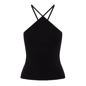 Solange Ribbed-Knit Halter Top