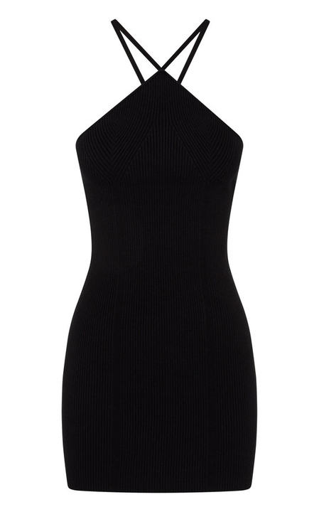 Tanesha Ribbed-Knit Halter Mini Dress展示图