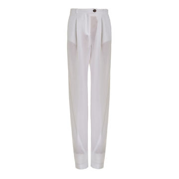 Asymmetric-Seam Woven Wide-Leg Pants