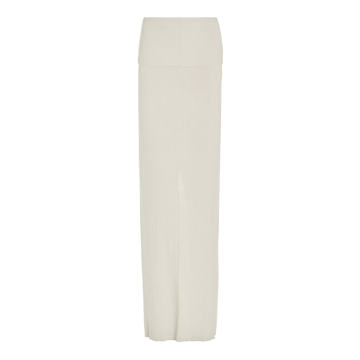 Ribbed-Knit Silk Maxi Skirt