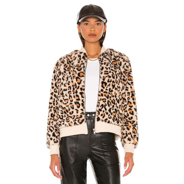 Animal Faux Fur Bomber