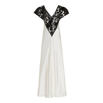 Sequined Silk Satin Gown