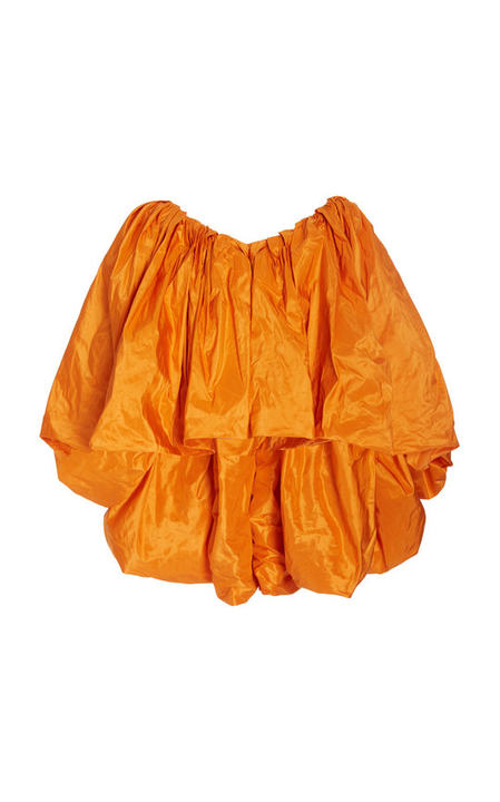 Silk Taffeta Draped Blouse展示图