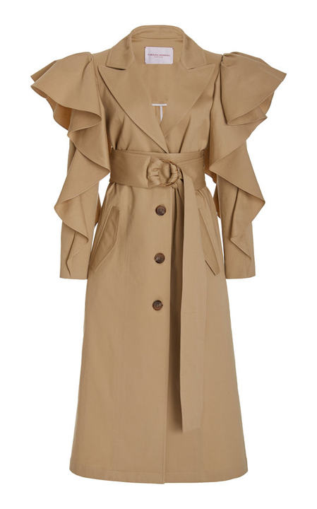 Ruffled Cotton-Blend Trench Coat展示图