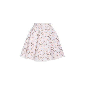 Floral Cutout Cotton Mini Skirt