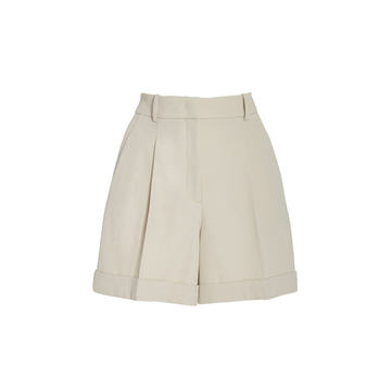 Pleated Cuffed Virgin Wool Shorts