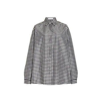 Gingham Silk Button-Up Shirt