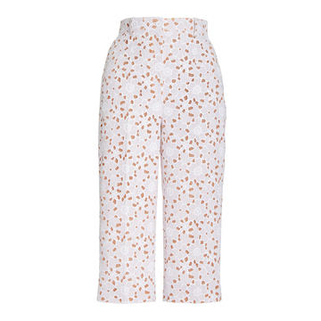 Floral Cutout Cotton Toreador Pant