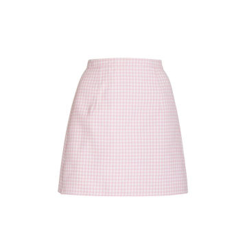 Gingham Virgin Wool Mini Skirt