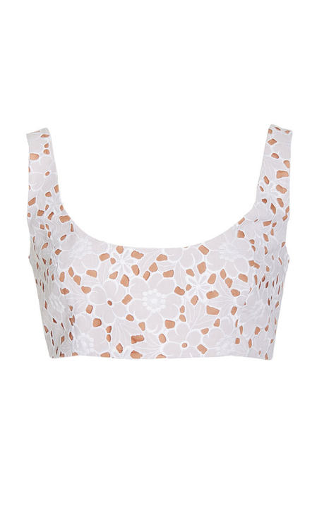 Floral Cutout Cotton Bra Top展示图