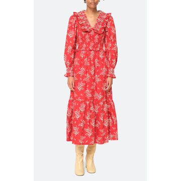 Alessia Print Smocked Cotton Midi Dress