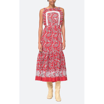 Theodora Paisley Apron Cotton Midi Dress