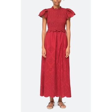 Vienne Eyelet Smocked Cotton Midi Dress