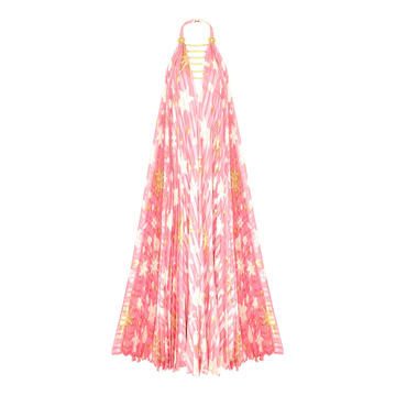 Pleated Halterneck Maxi Dress