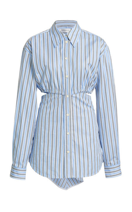 Striped Cutout Cotton Shirt展示图