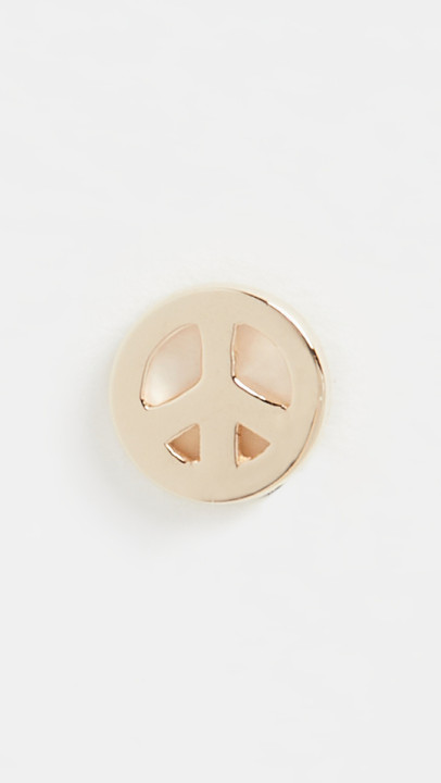 Gold Mini Peace 单颗耳钉展示图