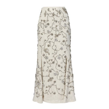 Ivetta Embroidered Linen Maxi Skirt