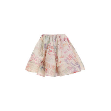 Dancer Gathered Linen-Silk Mini Skirt