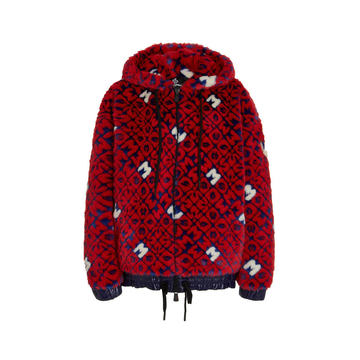 3 Moncler Grenoble Printed Fleece Zip-Front Hoodie