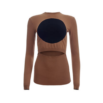 Circle-Patterned Cutout Knitted Top