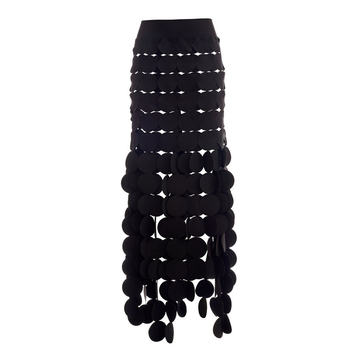 Pailette-Fringed Maxi Skirt