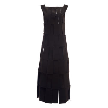 Spliced Sleeveless Paneled Midi Dress