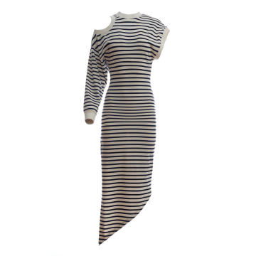 Cutout Striped Organic Cotton Midi Dress