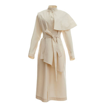 Layered-Effect Cotton-Blend Trench Coat