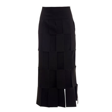 Spliced Paneled Midi Skirt