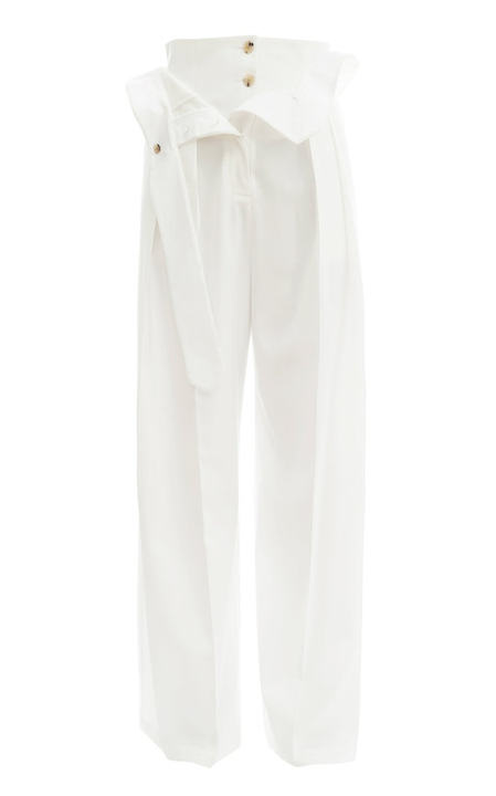 Layered-Effect Cotton Wide-Leg Pants展示图