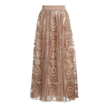 Sequin-Embellished Midi Skirt