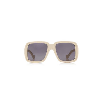 Oversized Rectangular-Frame Acetate Sunglasses