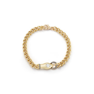 18K Yellow Gold Toujours Diamond Snake Bracelet