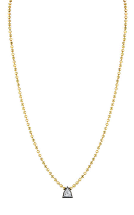 One of a Kind 18K Yellow Gold Connexion Diamond Shield Necklace展示图