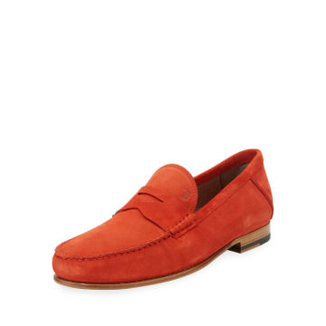 Gommini Suede Penny Loafer, Red