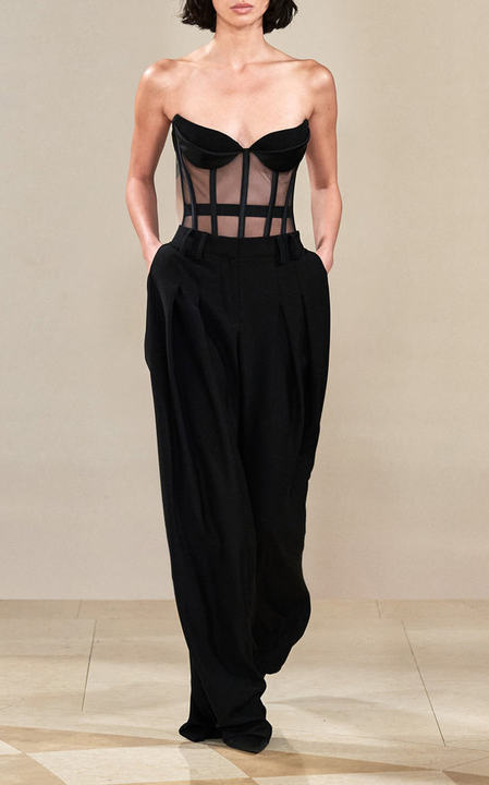 Sculptural-Cup Sheer Corset Top展示图