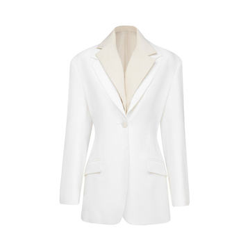 Dual Redux Layered-Effect Linen-Blend Blazer