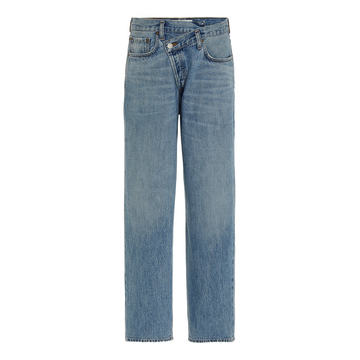 Criss-Cross Oversized Rigid High-Rise Wide-Leg Jeans