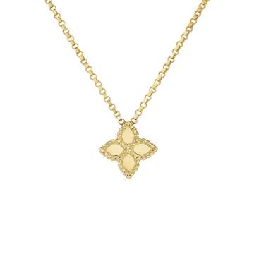 PRINCESS FLOWER红宝石花卉造型18K黄金项链