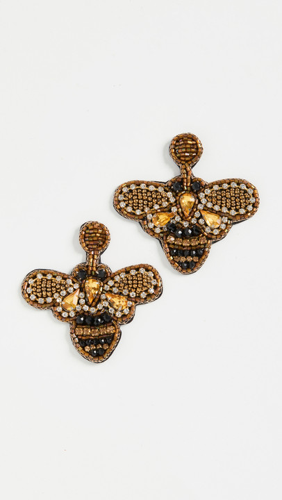 Seed Bead Bee Pierced 耳环展示图