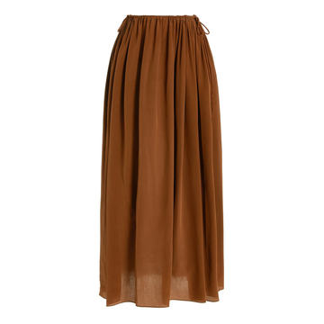 Silk Maxi Drawstring Skirt