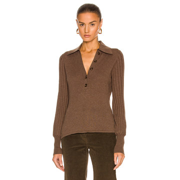 Adelpha Knit Long Sleeve V Neck Top