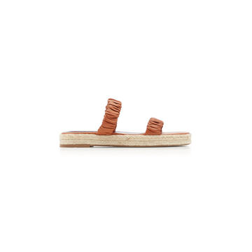 Maya Espadrille-Trimmed Leather Sandals