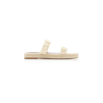 Maya Espadrille-Trimmed Leather Sandals