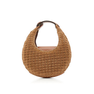 Moon Micro Raffia Top Handle Bag