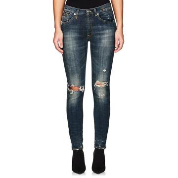 High Rise Skinny Distressed Jeans